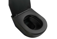 Унитаз подвесной безободковый Aquatek ВЕГА 525*360*320 с сиденьем Soft Close черный матовый