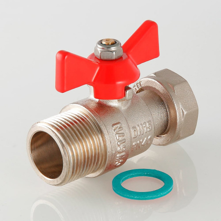 Кран шаровой Valtec с накидной гайкой и наружной резьбой 3/4"