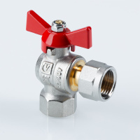 Кран шаровой Valtec угловой с накидной гайкой и внутренней резьбой 3/4" х 3/4"