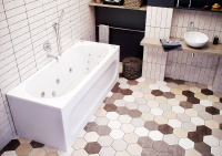 Акриловая прямоугольная ванна Aquatek Оберон 180х80 с фронтальным экраном, без гидромассажа, сборно-разборный сварной каркас левая