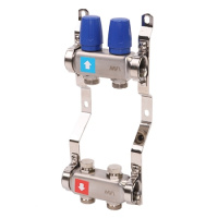 Коллектор MVI из нержавеющей стали в сборе без расходомеров 1"х3/4" ЕК PN10 2 вых.