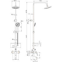 Смеситель Lemark Linara LM0462C для ванны и душа с регулируемой высотой штанги