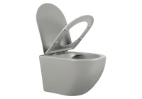 Унитаз подвесной безободковый Aquatek ЕВРОПА 525*360*320 с сиденьем Soft Close серый матовый