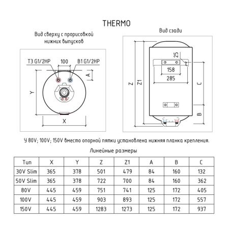 Водонагреватель накопительный Thermex Thermo 100 V