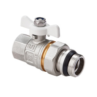 Кран-американка шаровой MVI полнопроходной прямой с полусгоном и самоуплотняющимся кольцом PN40 1/2"