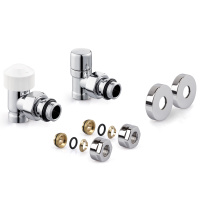 Набор термостатический для радиатора Royal Thermo Design Pro 15 мм М30х15 Хром угловой