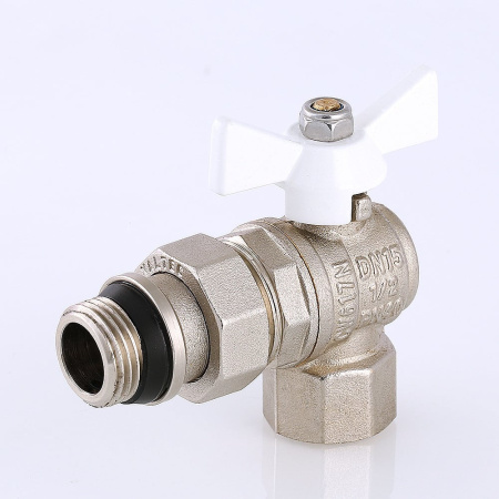 Кран шаровой Valtec Base угловой с полусгоном и дополнительным уплотнением 1/2"