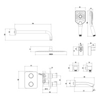 Смеситель Lemark Yeti LM7842C для ванны и душа термостатический встраиваемый