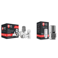 Набор термостатический Royal Thermo Design 1/2" Click Хром с термоголовкой Design Хром угловой