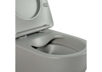 Унитаз подвесной безободковый Aquatek ЕВРОПА 525*360*320 с сиденьем Soft Close серый матовый