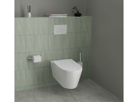 Панель смыва для инсталляции Aquatek Белая ободок хром клавиши круглые пластик