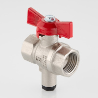 Шаровой кран Valtec Стандарт никелированный (ГОСТ) для подключения датчика температуры