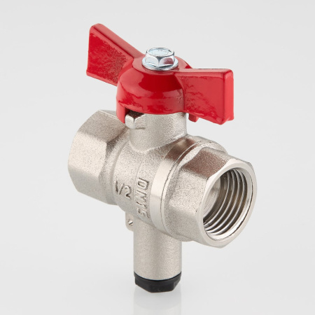 Шаровой кран Valtec Стандарт никелированный (ГОСТ) для подключения датчика температуры
