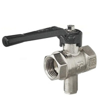 Кран шаровой латунный БАЗ 11Б27п1 DN15 PN40 под термодатчик М10 никелированный муфта-муфта рычаг