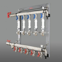 Узел этажный Valtec для поквартирного учета тепловой энергии 3/4" ввод справа 6 вых