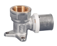 Пресс-фитинг Угольник MVI с креплением (водорозетка) внутренняя резьба 16х1/2" PN16