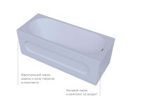 Акриловая прямоугольная ванна Aquatek Оберон 180х80 с фронтальным экраном, без гидромассажа, сборно-разборный сварной каркас правая