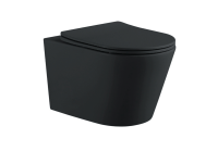 Унитаз подвесной безободковый Aquatek ВЕГА 525*360*320 с сиденьем Soft Close черный матовый