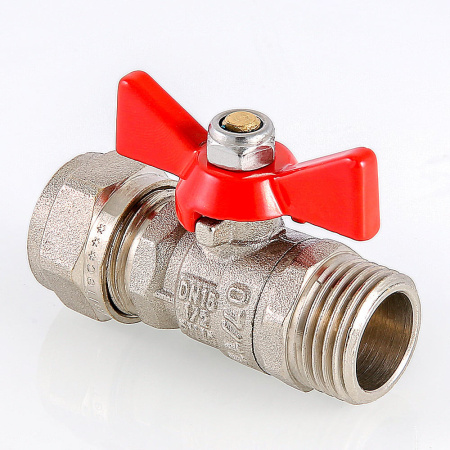 Кран шаровой Valtec с обжимным соединением и наружной резьбой