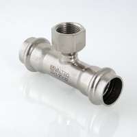 Тройник с переходом на внутреннюю резьбу Valtec нержавеющая сталь 28 мм х 1"