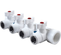 Коллектор PPR 32 х 1/2 х 4 Lammin с шаровыми кранами ВР 10/1