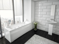 Акриловая прямоугольная ванна Aquatek Альфа 70 с фронтальным экраном, без гидромассажа, сборно-разборный сварной каркас, слив справа 170 см