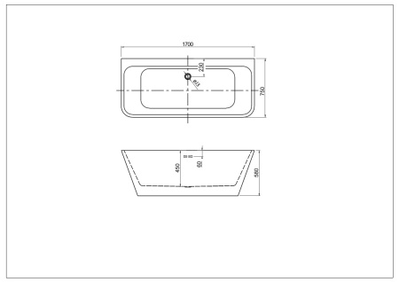 Ванна пристенная Aquatek Элегия 170х75