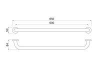 Поручень 650 мм Aquatek оружейная сталь