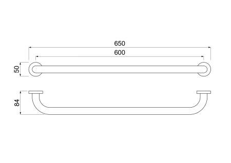 Поручень 650 мм Aquatek хром