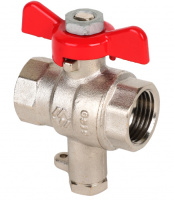 Кран шаровой MVI для подключения термодатчика с ручкой-бабочкой резьба внутренняя-внутренняя PN25 1/2" х 8мм