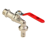 Кран шаровой MVI водоразборный с ручкой резьба наружная-штуцер под шланг PN16 1/2"