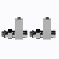 Набор дизайн-вентилей Royal Thermo CUBE хром 1/2" прямой