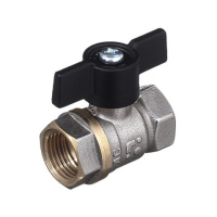 Кран шаровой латунный БАЗ Standart 11Б27п1 DN 20 PN 40 никелированный муфта-муфта бабочка