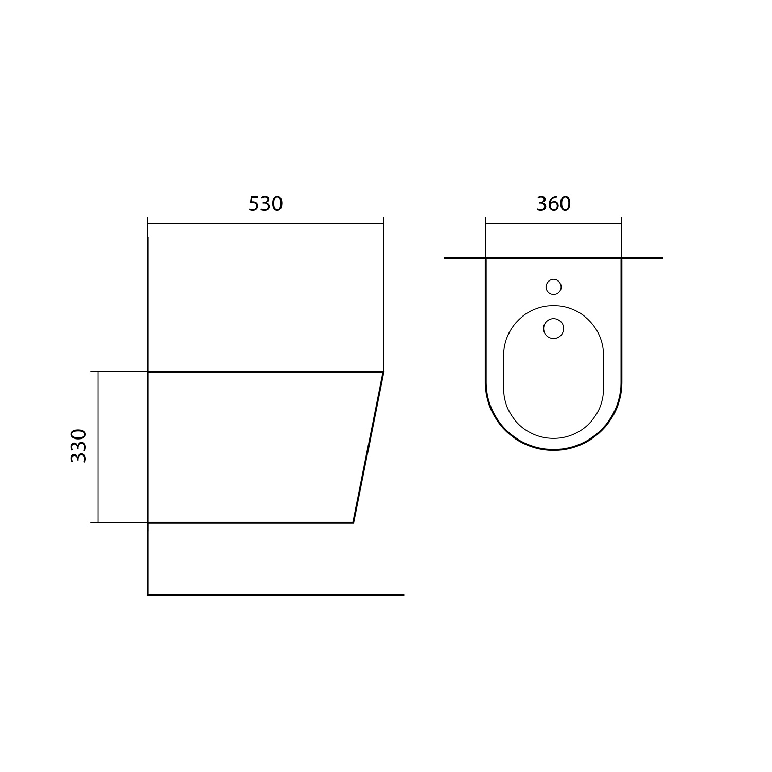 Биде подвесное Aquatek ВЕГА 530*360*330мм черный матовый