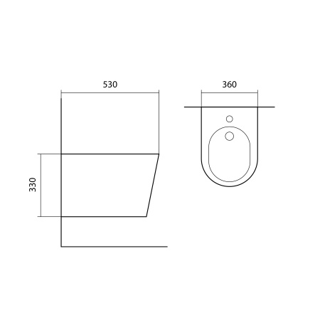 Биде подвесное Aquatek ВЕГА 530*360*330мм черный матовый