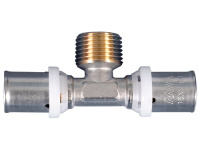 Пресс-фитинг Тройник MVI с переходом на наружную резьбу 20х1/2"х20 PN16