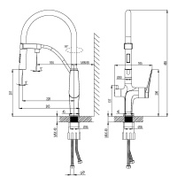 Смеситель Lemark Comfort LM3074C для кухни с подключением к фильтру с питьевой водой Хром/Синий