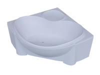 Акриловая угловая ванна Aquatek Эпсилон 150х150 без гидромассажа, вклеенный сварной каркас c фронтальным экраном