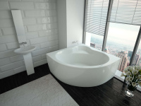 Акриловая угловая ванна Aquatek Eco-Friendly Ума 145х145 без фронтального экрана, без гидромассажа, без опоры(каркаса)