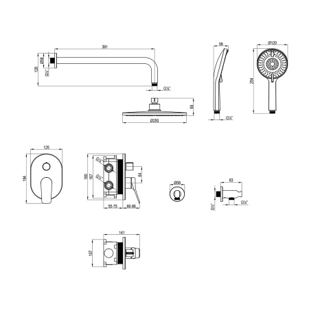Смеситель Lemark Ortus LM11329C для душа встраиваемый