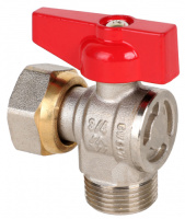 Кран шаровой MVI угловой с ручкой-бабочкой с накидной гайкой и наружной резьбой PN25 1/2"