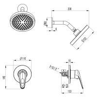 Смеситель Lemark Luna LM4120C для душа встраиваемый