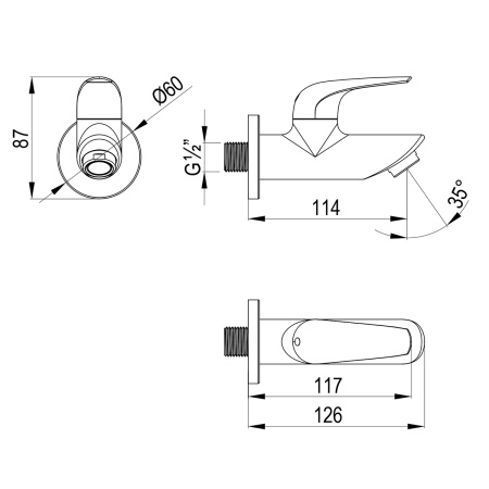 Кран для бани Lemark Project Хром