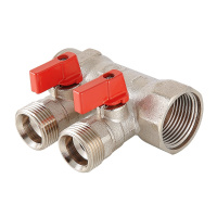 Коллектор Valtec с отсекающими кранами под «евроконус» 2 вых