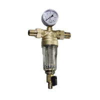 Фильтр промывной Tim 1" с манометром стеклянный