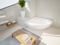 Акриловая угловая ванна Aquatek Галатея 135х135 без гидромассажа, сборно-разборный цельносварной металлический каркас