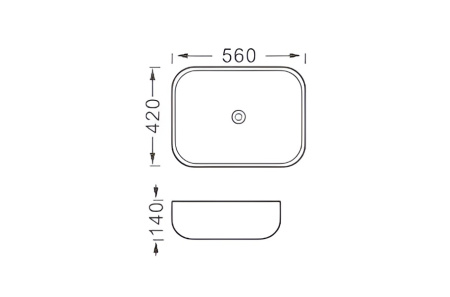 Раковина накладная Aquatek 560*420*140мм белый матовый
