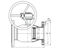 Кран шаровой LD КШЦФР Regula из стали 20 Ду 50 Ру4,0 с редуктором