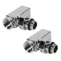 Набор дизайн-вентилей Royal Thermo CUBE хром 1/2" угловой