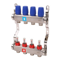 Коллектор MVI из нержавеющей стали в сборе с расходомерами 1" x 3/4" ЕК PN10 4 вых.